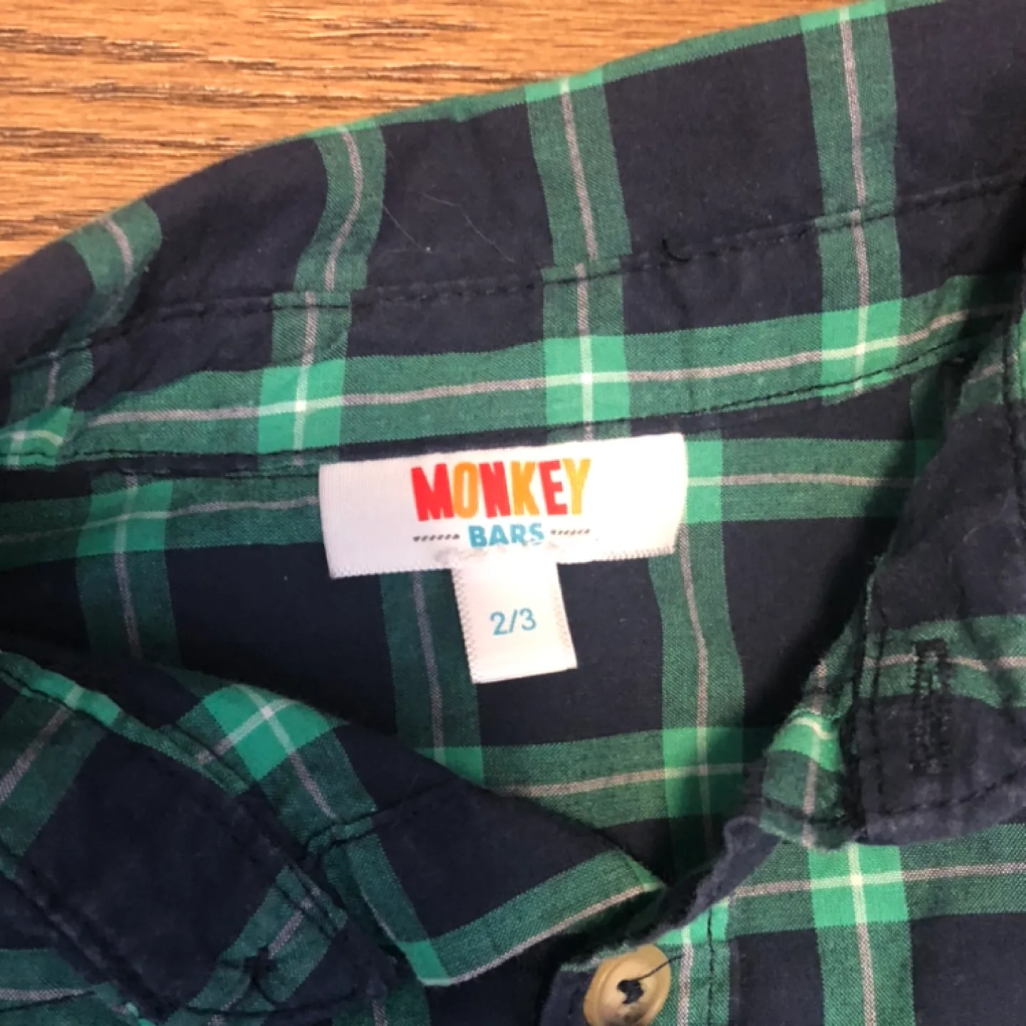 Monkey Bars Plaid Button-Up Shirt - Size 2/3 image indicator(2)