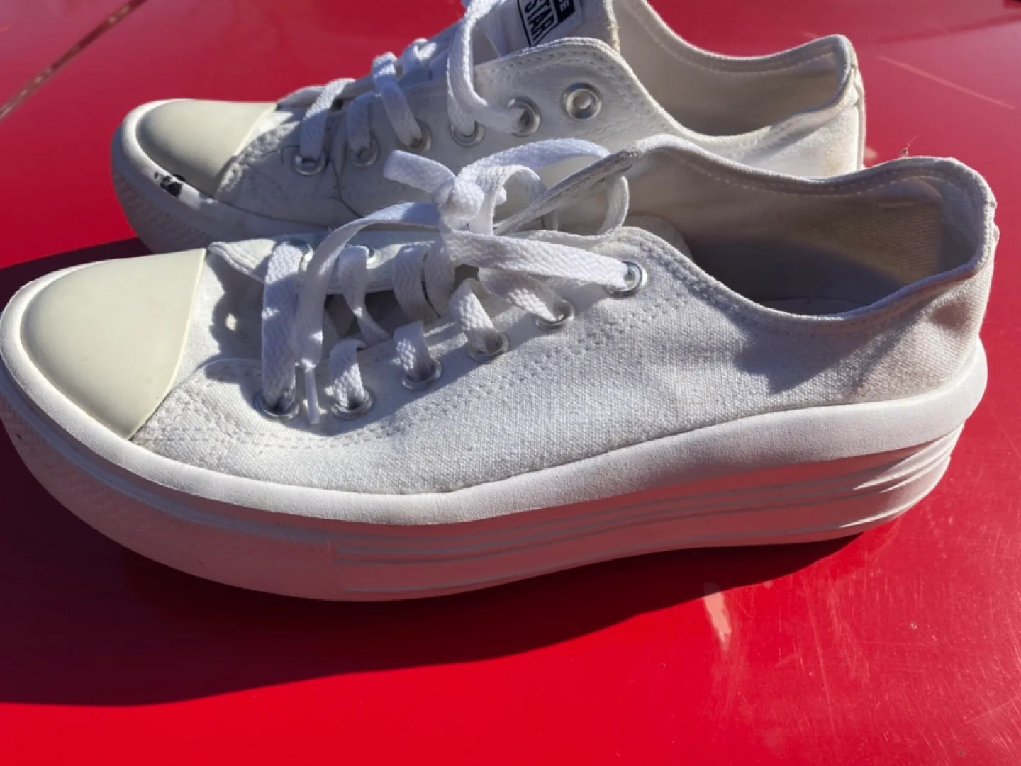 Women's White Converse All Star Platform Sneakers image indicator(2)