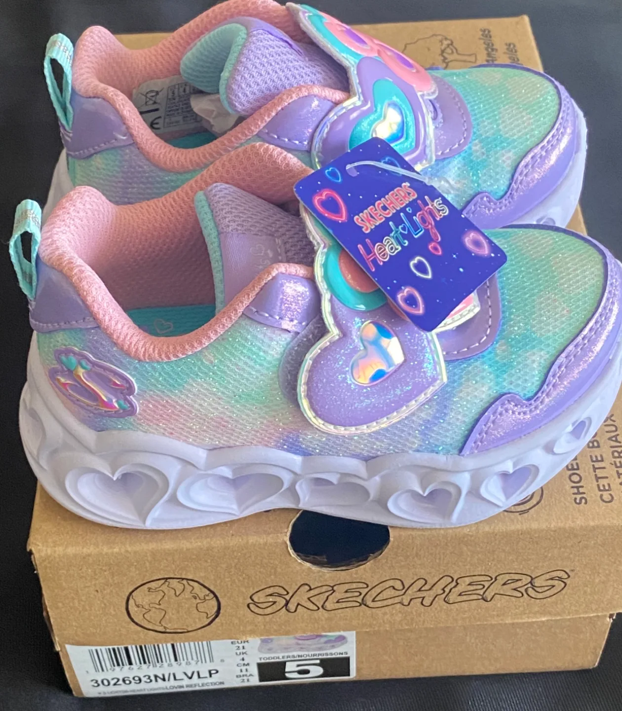 Skechers Heart Lights Toddler Girls' Sneakers - Size 5 image indicator(3)