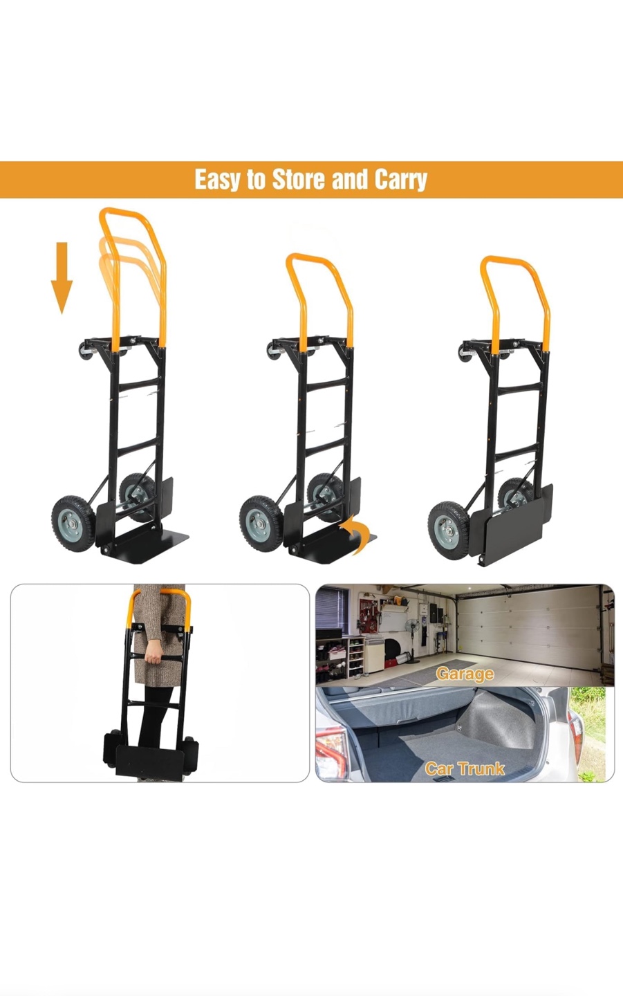 Convertible Hand Truck & Platform Trolley - Heavy-Duty Steel - photo 2