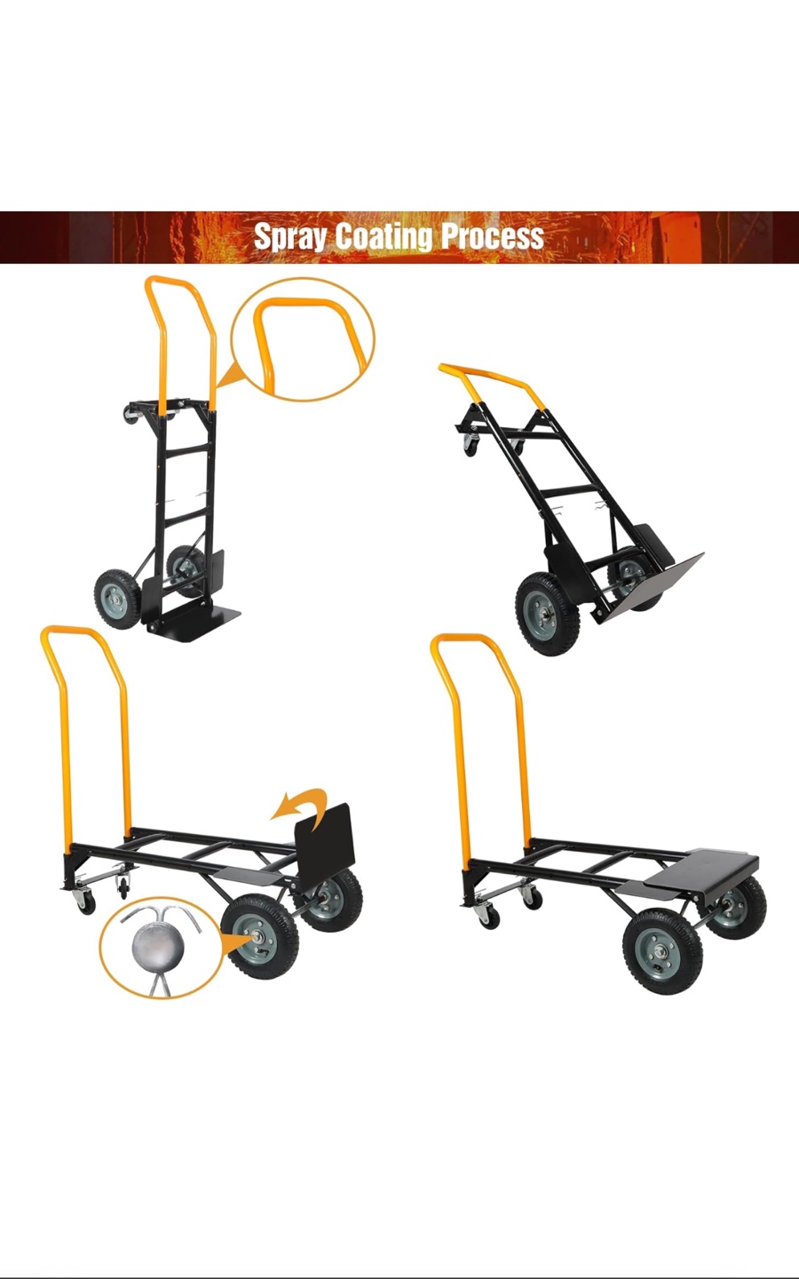 Convertible Hand Truck & Platform Trolley - Heavy-Duty Steel