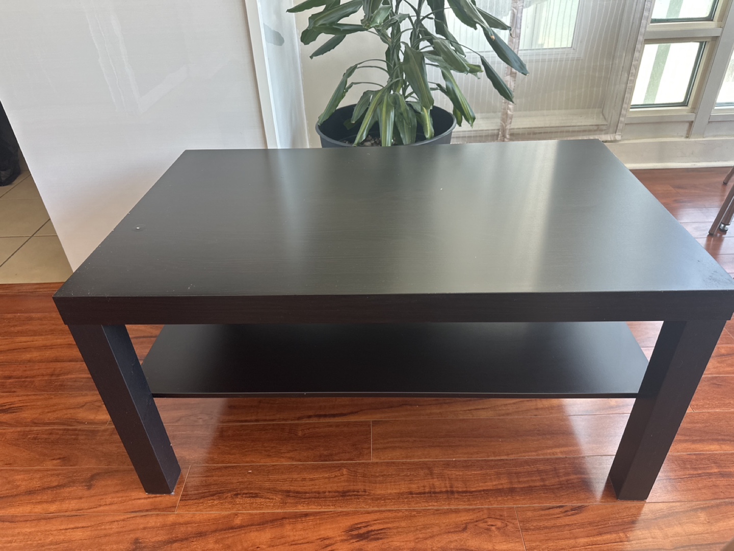 Black Coffee Table with Shelf