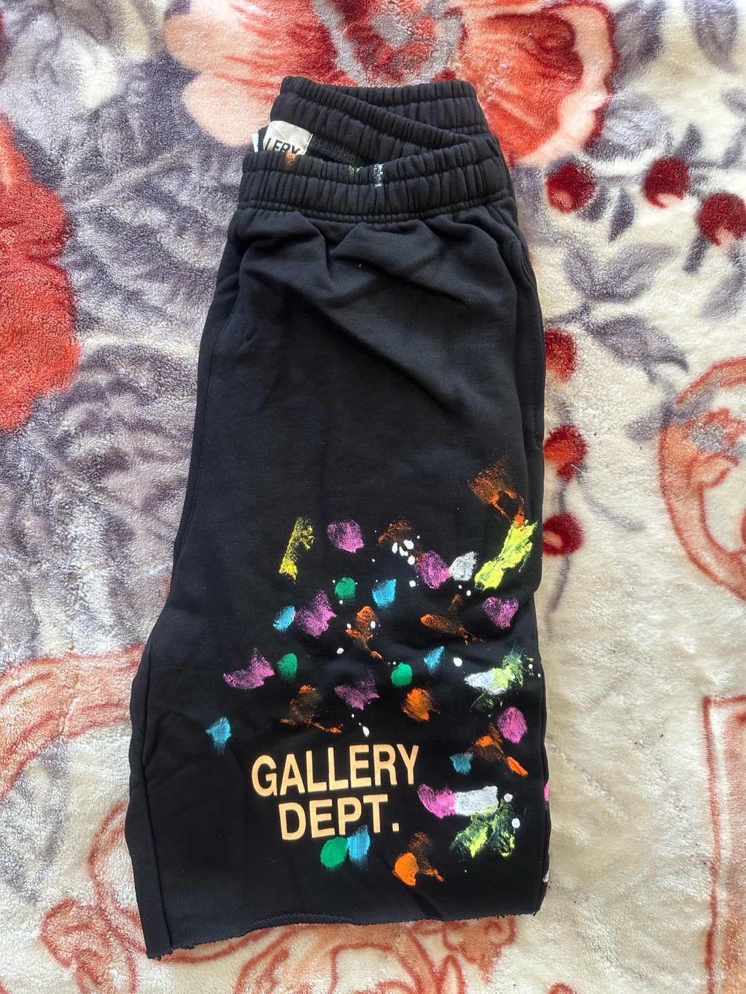 Gallery Dept. Black Shorts with Paint Splatter Design - photo 3
