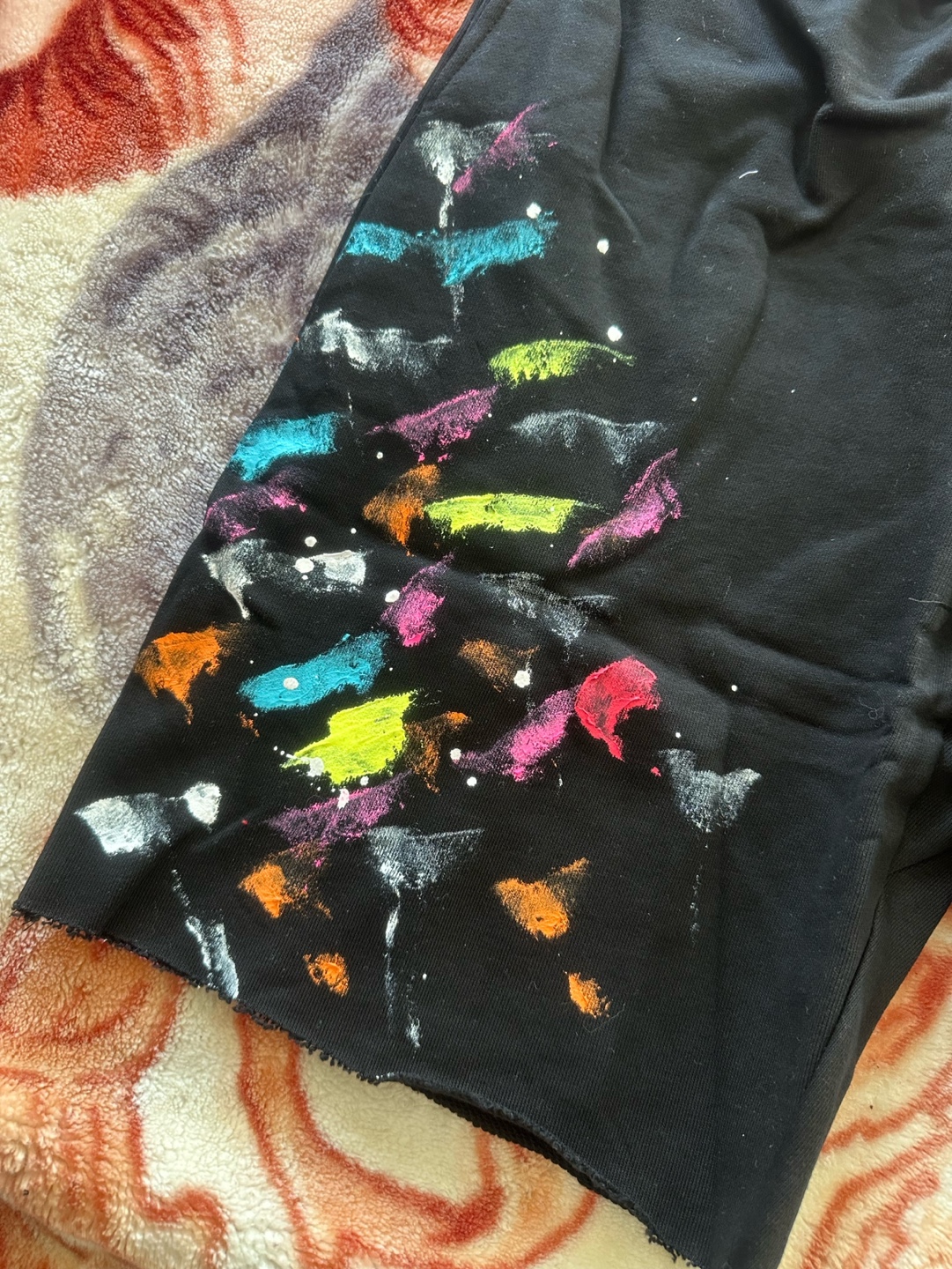 Gallery Dept. Black Shorts with Paint Splatter Design - photo 5