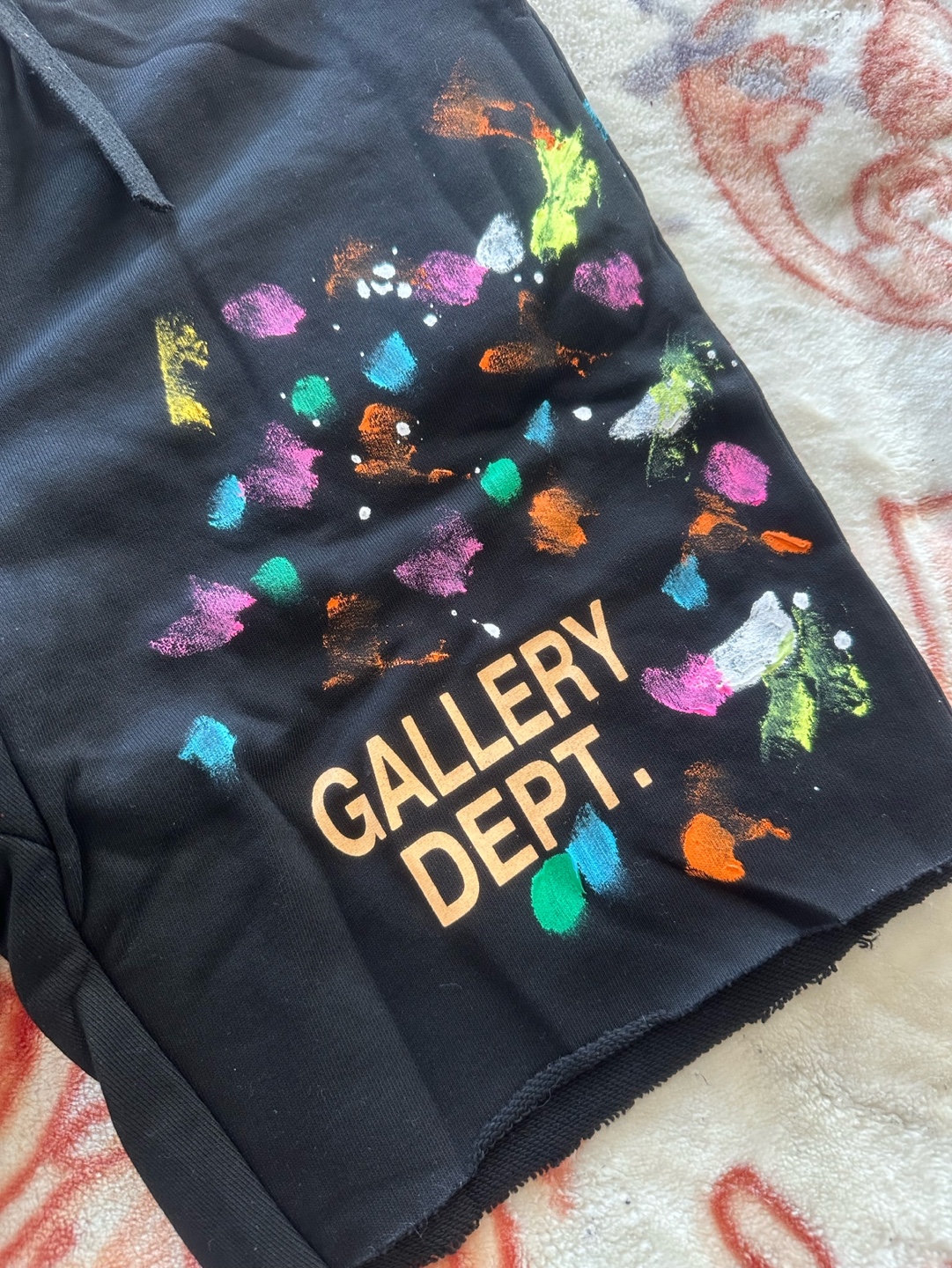 Gallery Dept. Black Shorts with Paint Splatter Design - photo 4