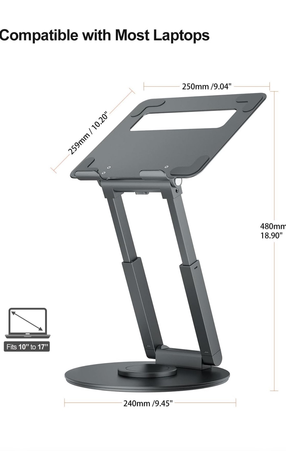 Adjustable Laptop Stand - Ergonomic Aluminium Alloy