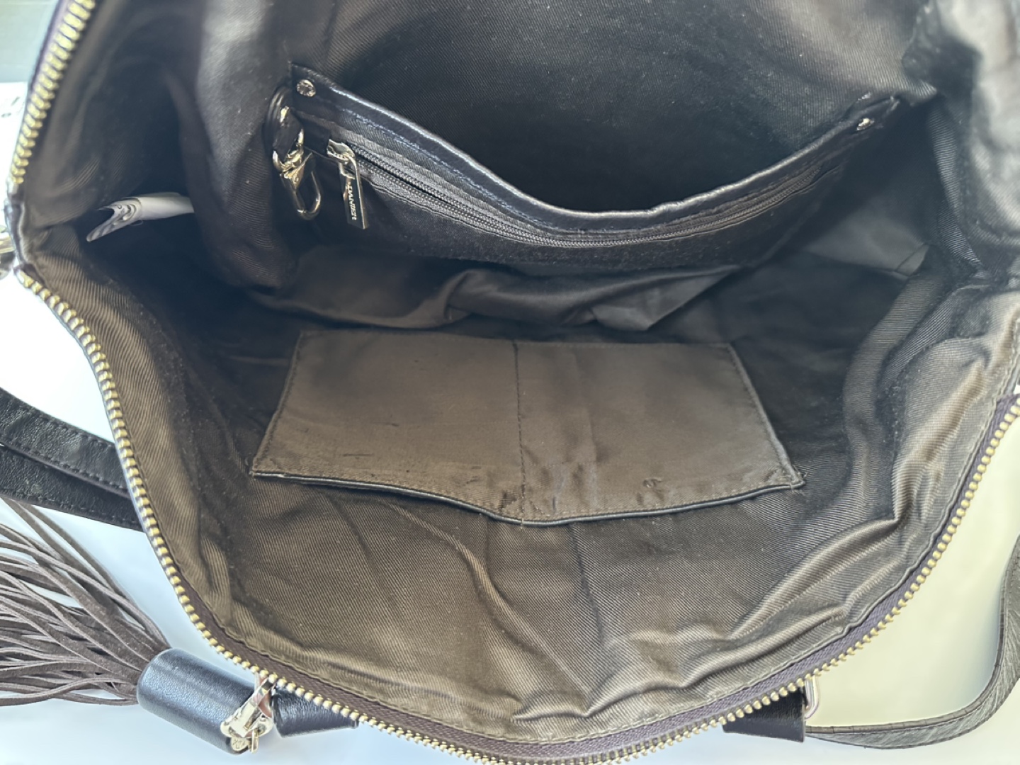 Brown Leather Satchel Handbag with Shoulder Strap - photo 3