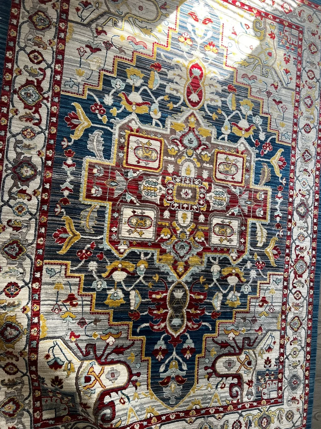 Donique Rug - Blue, Cream, Red accents image indicator(2)