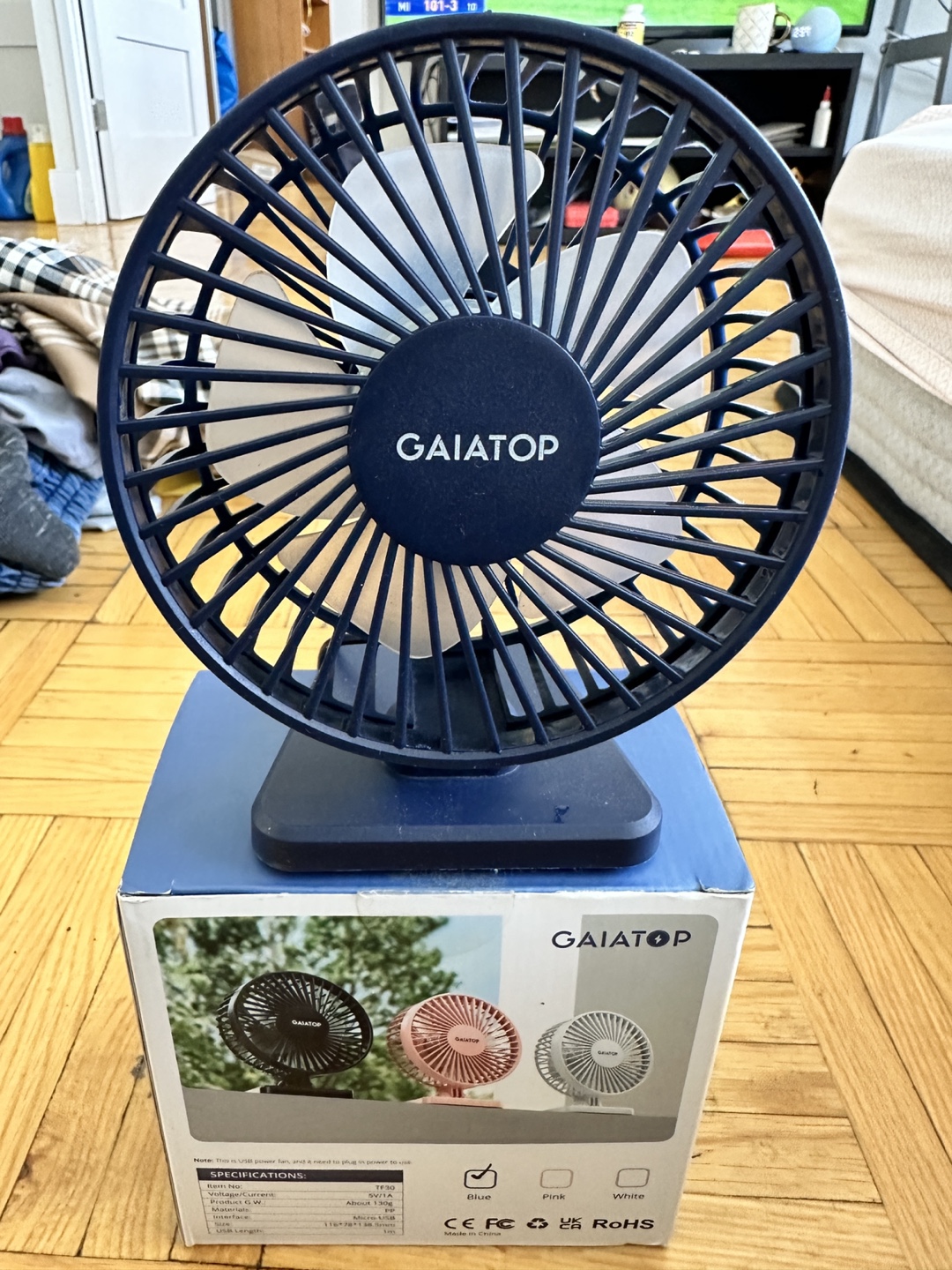Gaiatop Clip-on USB Desk Fan - Portable Mini Fan