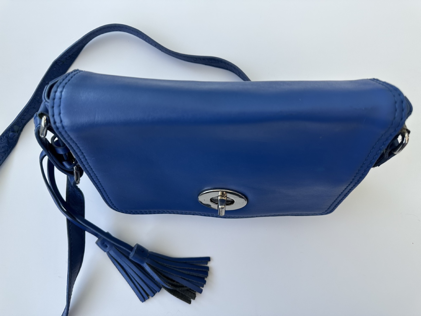Beautiful Blue Leather Crossbody Bag - photo 3