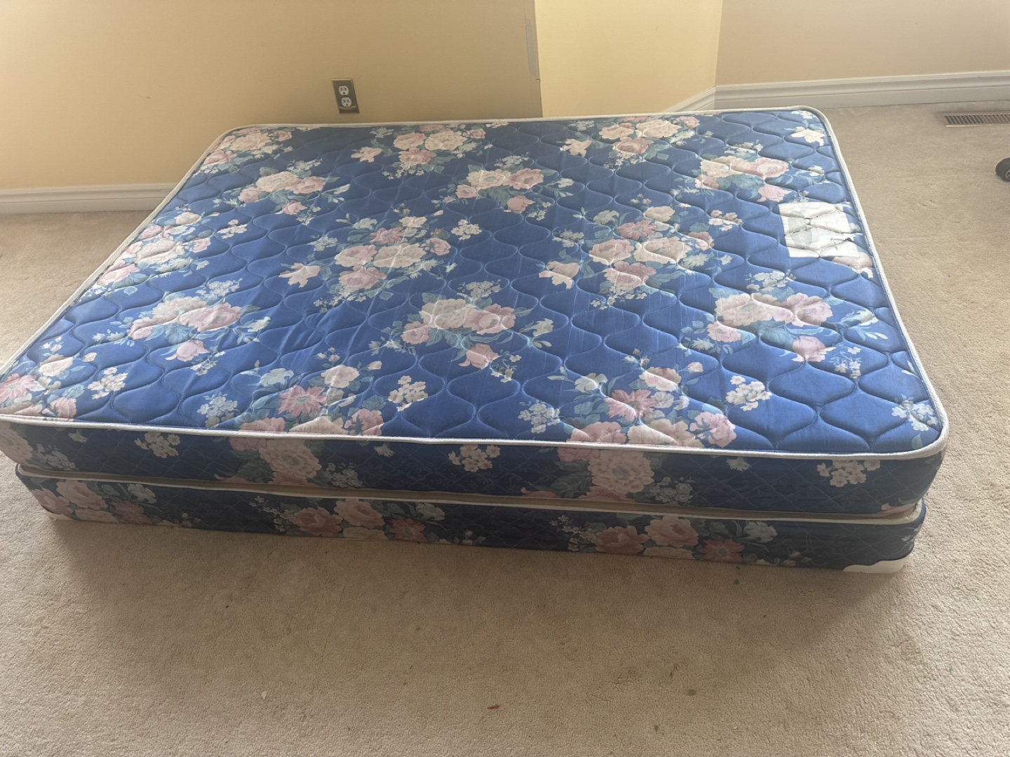 Queen mattress with boxspring.