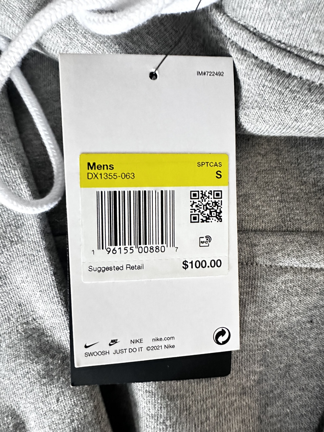 Nike Men's Size Small Gray Hoodie Sweatshirt - photo 2