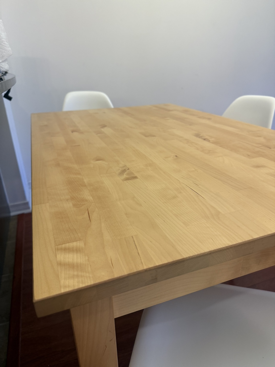 Dining Table Set - Wooden Table and Four White Chairs - photo 4