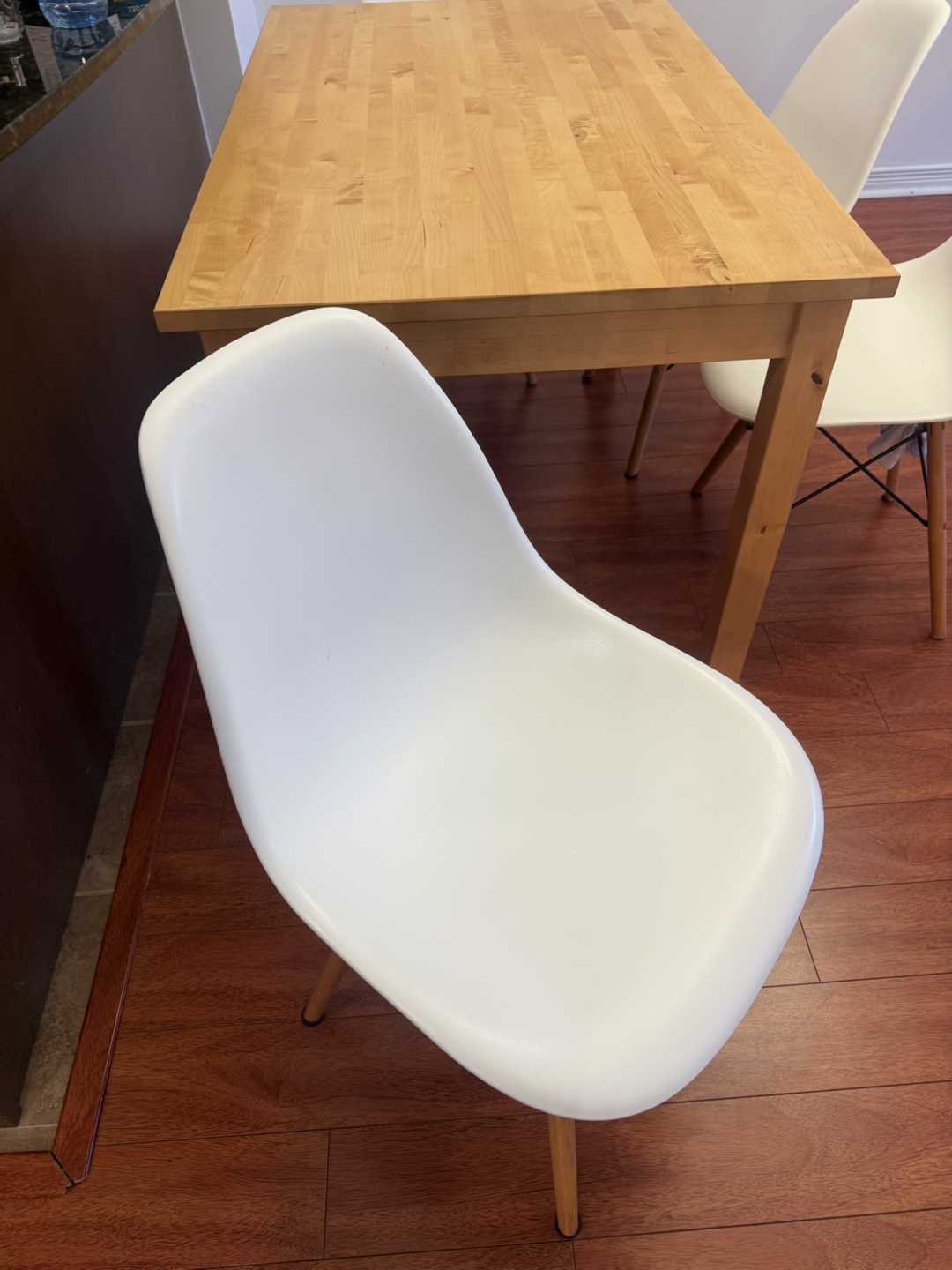 Dining Table Set - Wooden Table and Four White Chairs - photo 2