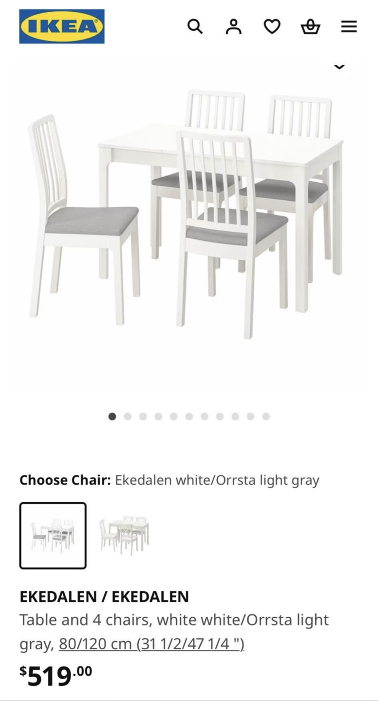 Can deliver—Ikea extendable table and 4 chairs—Retail: $582. - photo 2