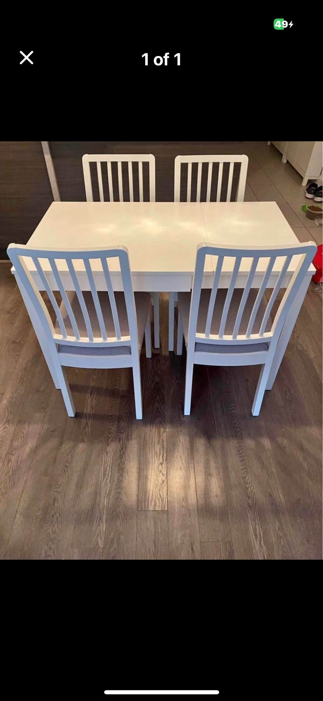 Can deliver—Ikea extendable table and 4 chairs—Retail: $582.