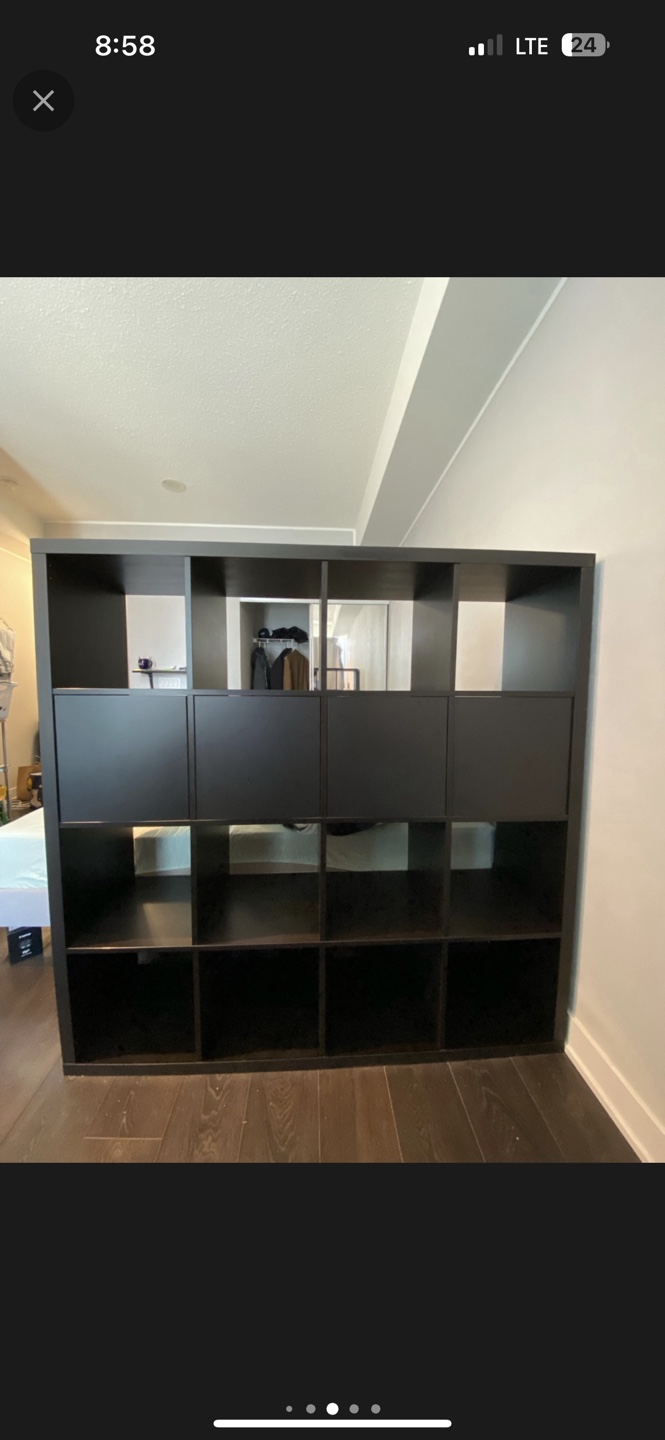 IKEA KALLAX 16 Cube Shelving Unit - Black-Brown - photo 5