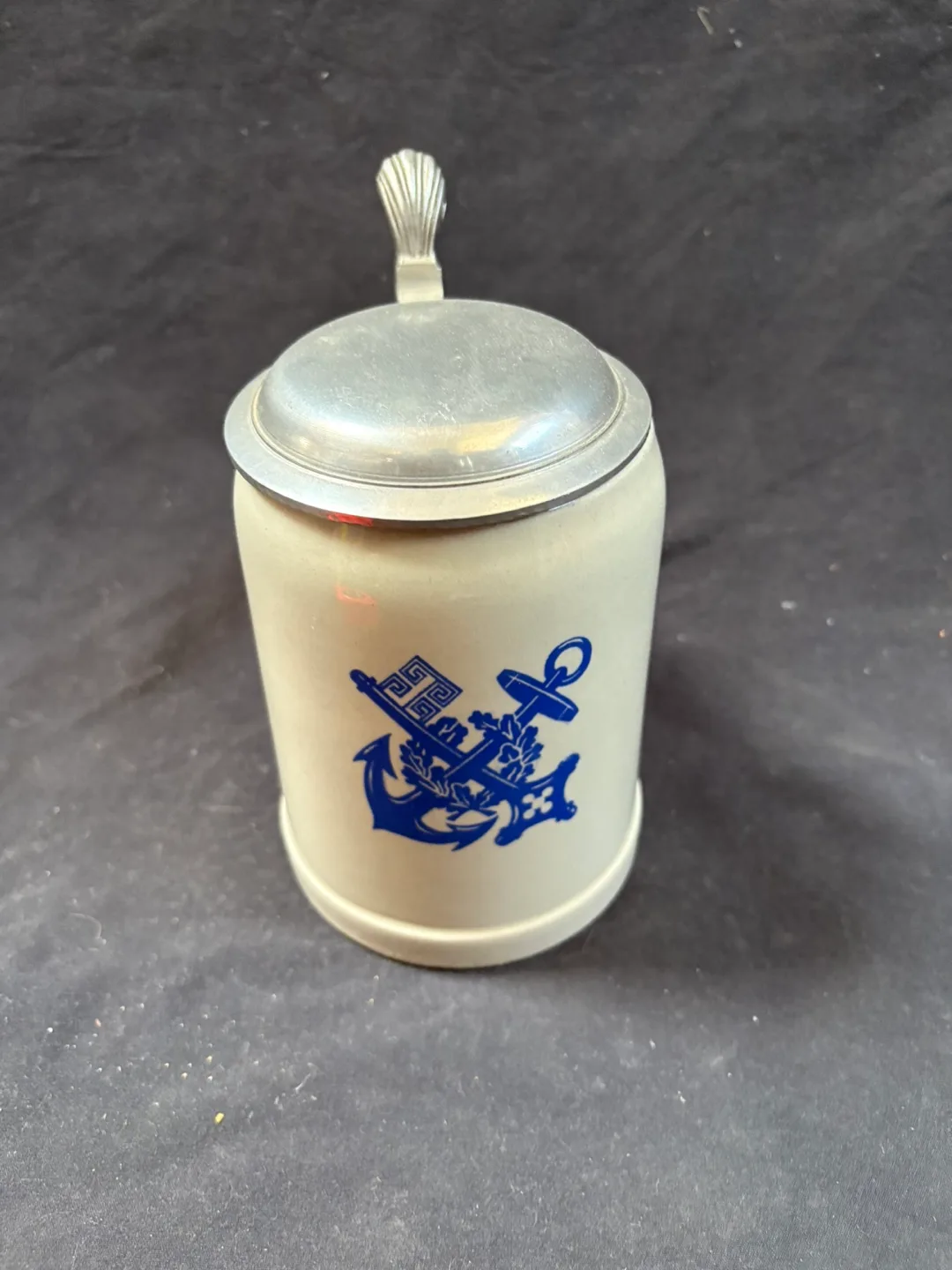 Vintage German Beer Stein with Anchor Design image indicator(3)