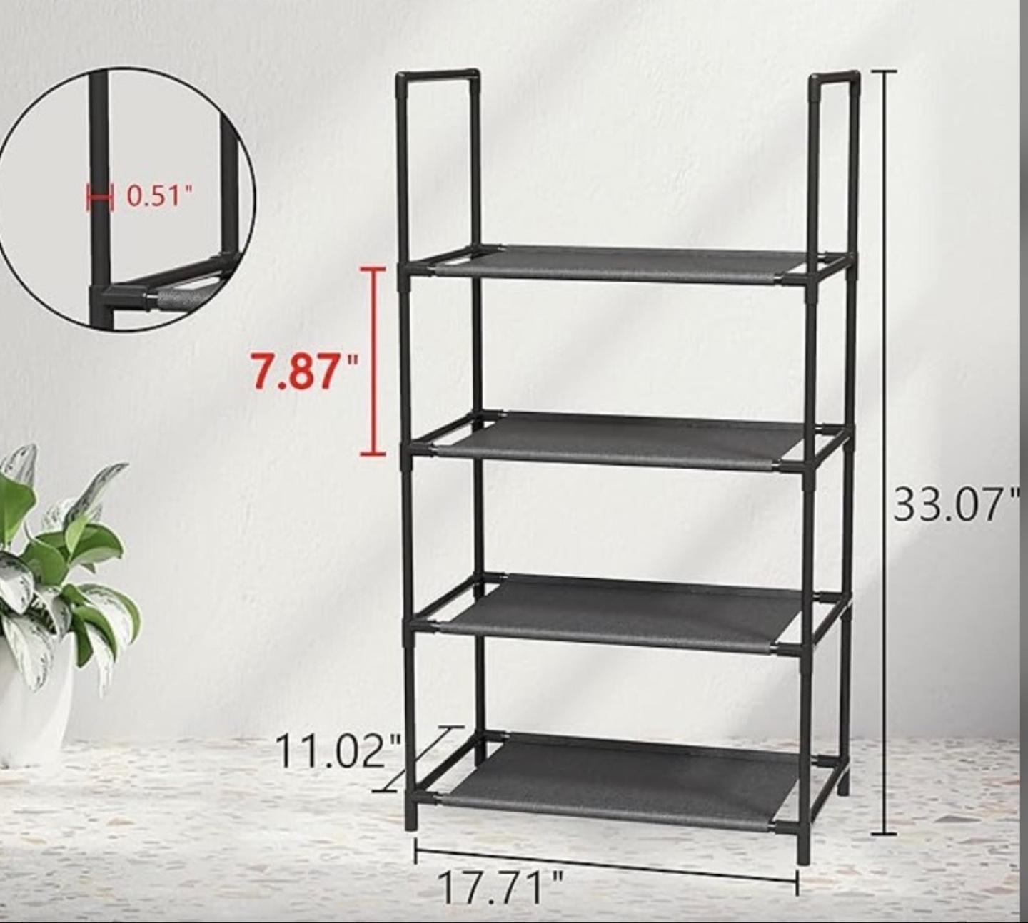 4-Tier Fabric shoe Organizer
