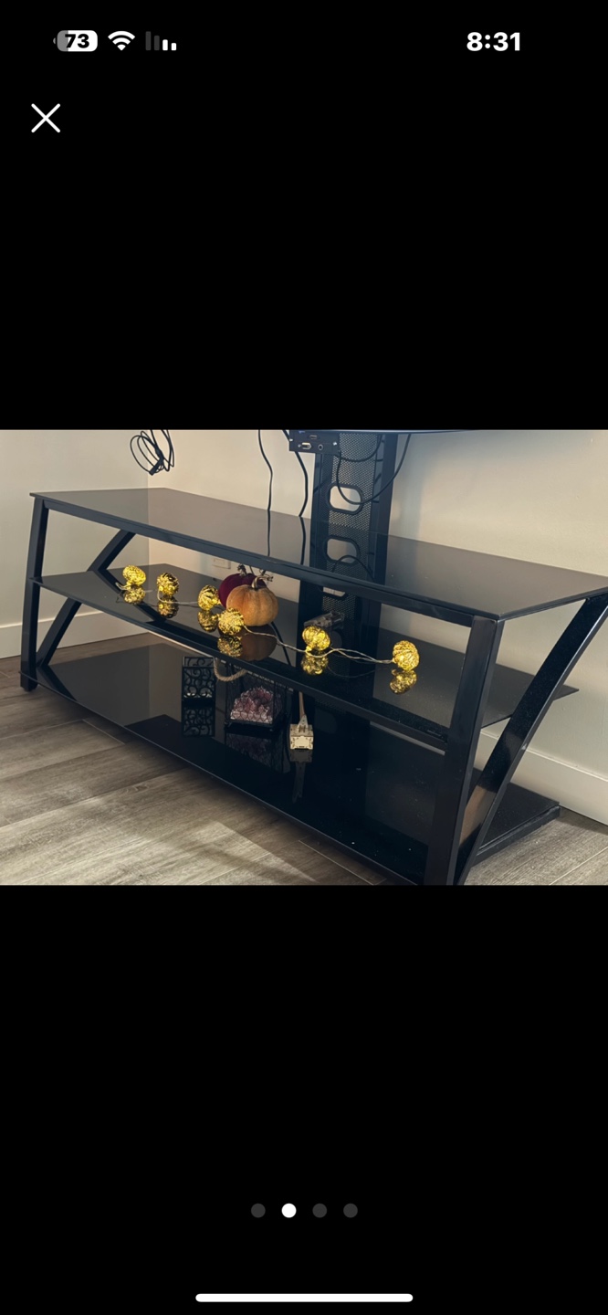 Black Glass TV Stand - photo 4