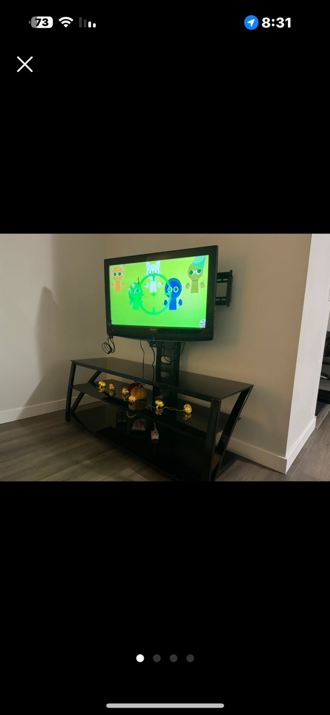 Black Glass TV Stand
