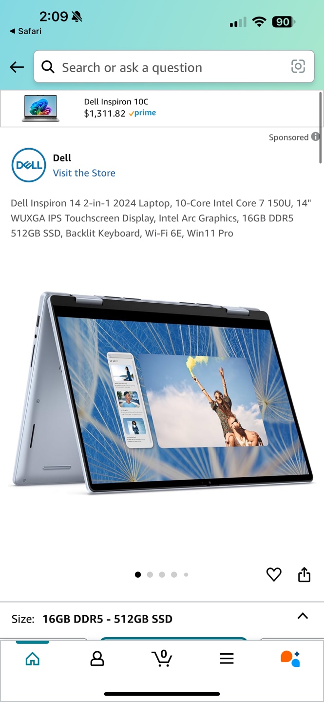 Dell Inspiron 14 2-in-1 Laptop - 16GB RAM, 512GB SSD