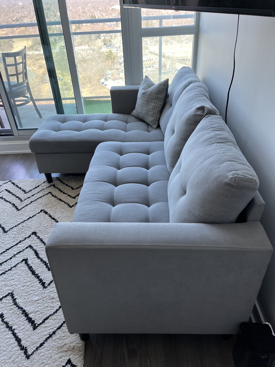 Grey Sectional Sofa with Ottoman - photo 4