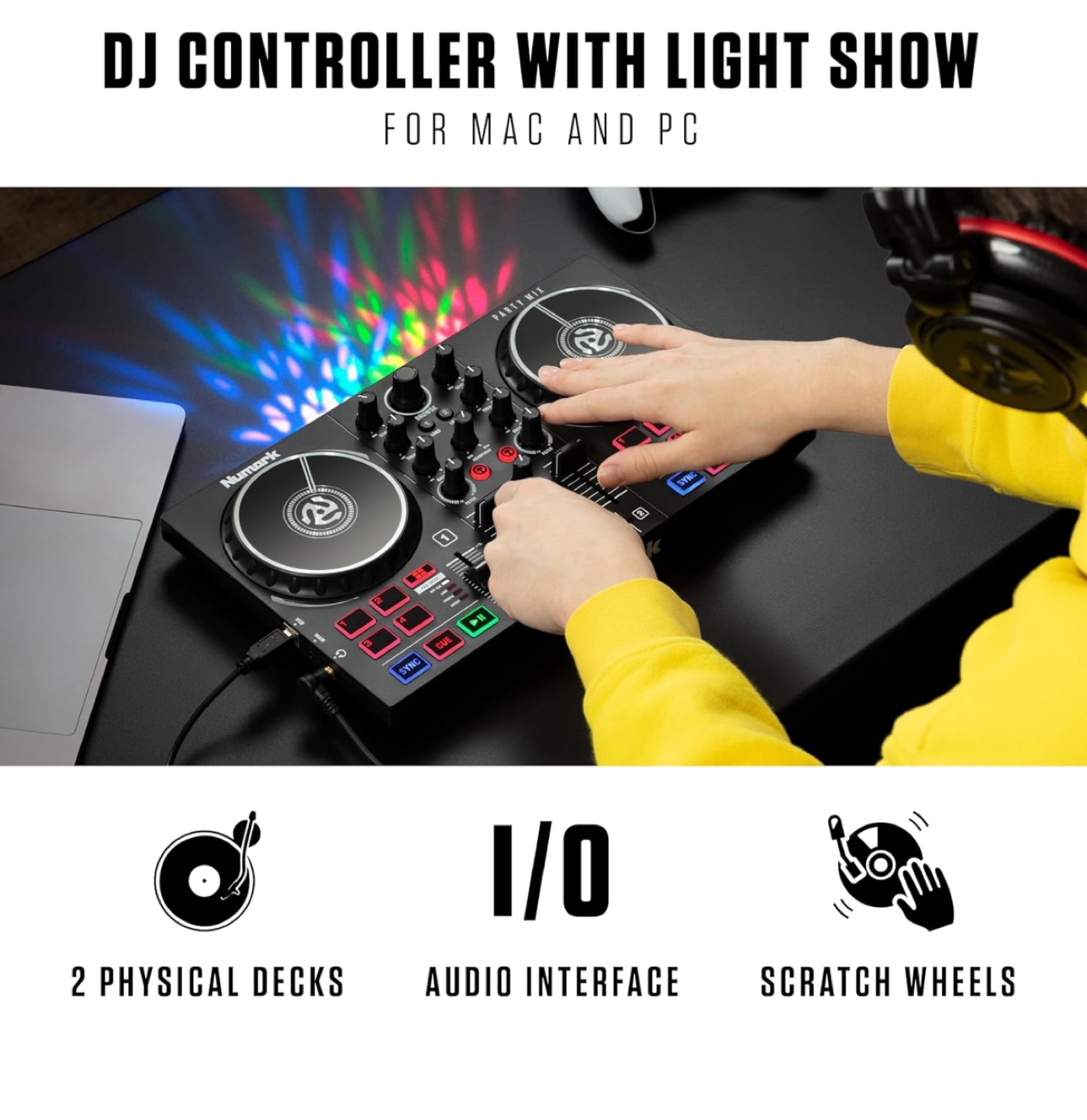 Party Mix DJ Controller with Party Lights - photo 4