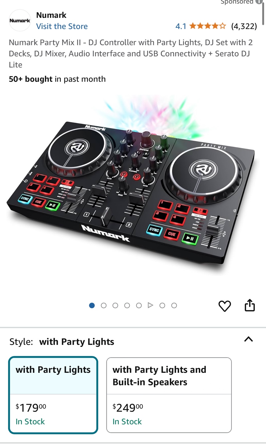 Party Mix DJ Controller with Party Lights