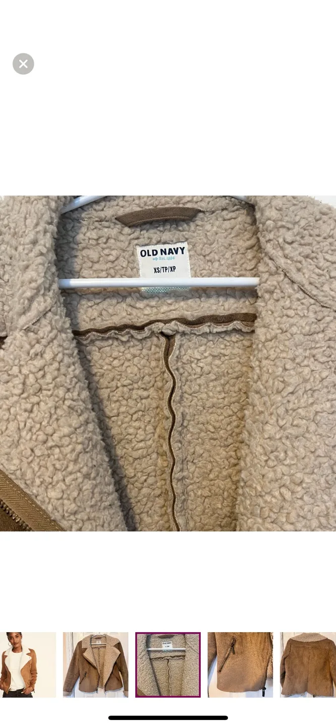 Old Navy Faux Suede Shearling Jacket image indicator(3)