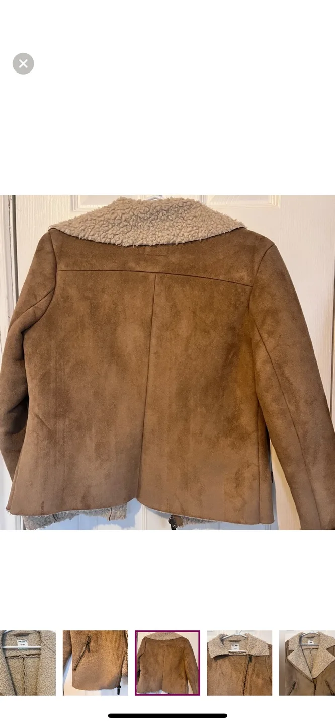 Old Navy Faux Suede Shearling Jacket image indicator(5)