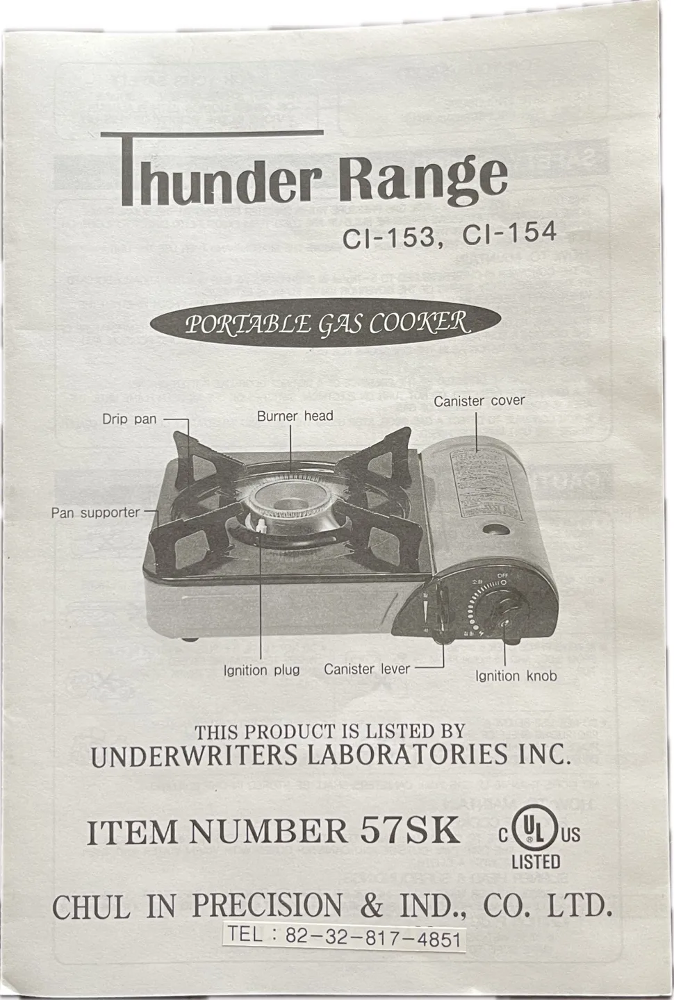 Thunder Range Portable Butane Gas Cooker - Model C1-153 image indicator(5)