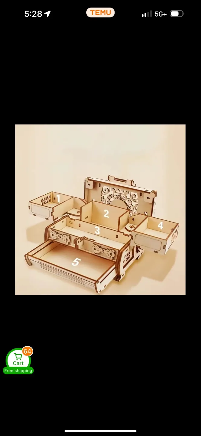 Wooden 3D Puzzle Jewelry Box image indicator(2)