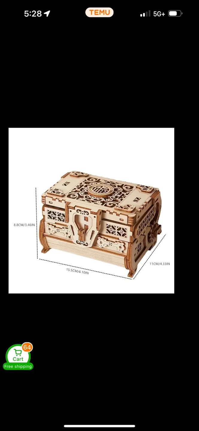 Wooden 3D Puzzle Jewelry Box image indicator(3)