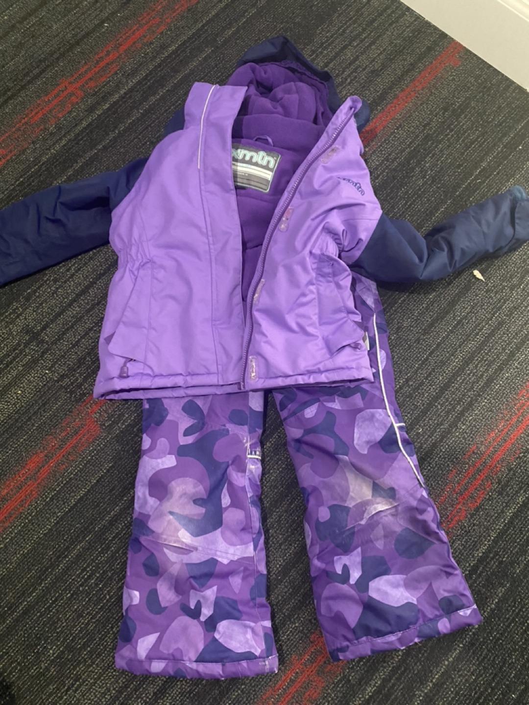 Girl's Purple and Navy Blue Snowsuit Size 6