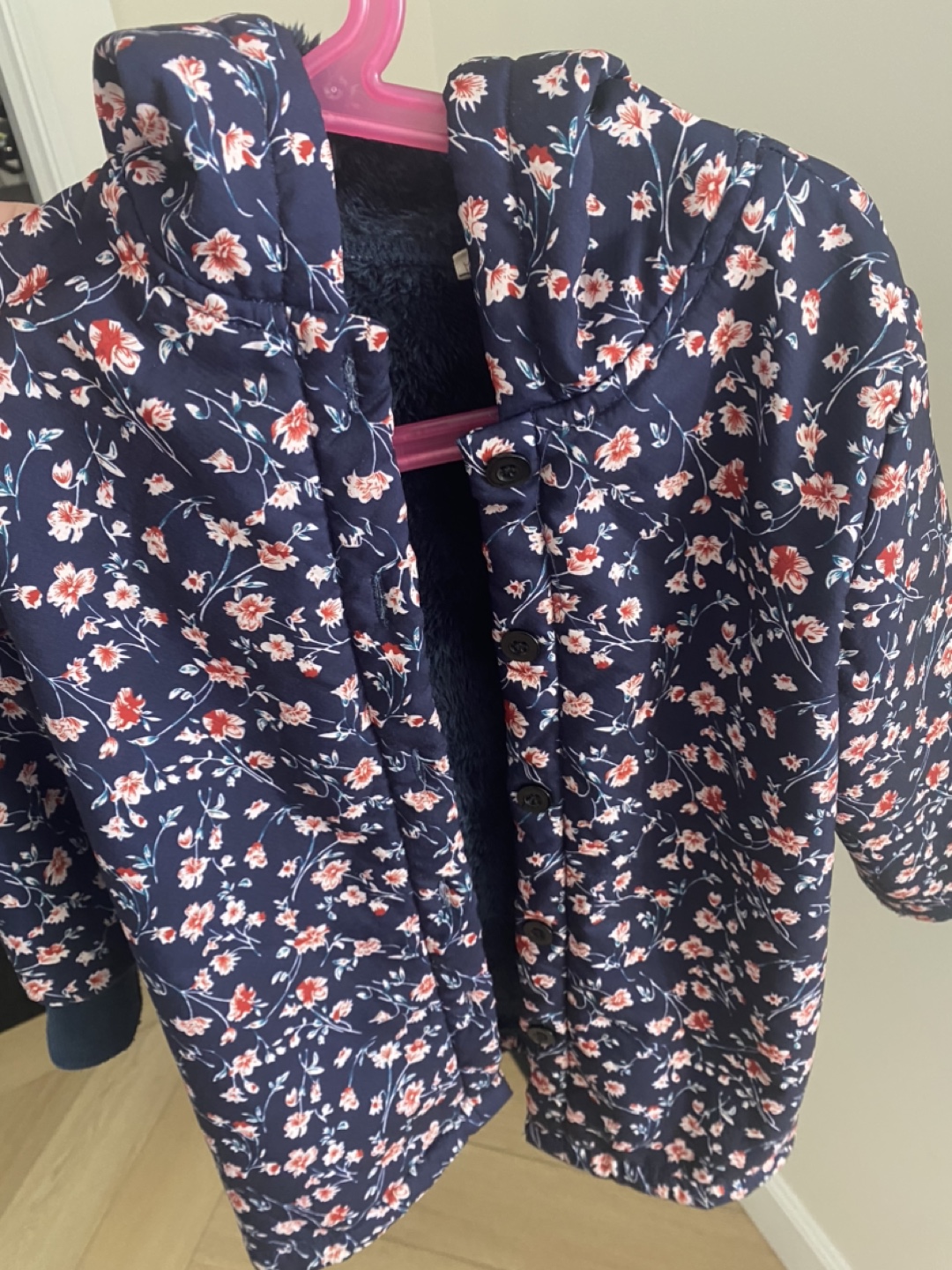 Girls' Floral Hooded Jacket Size 4