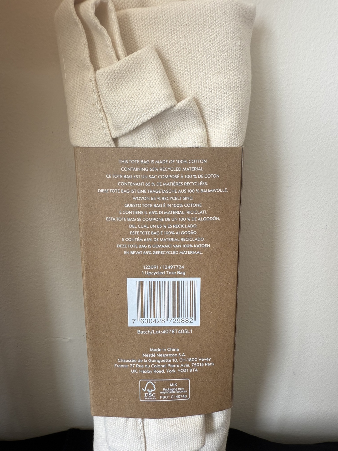 🎁 Nespresso Brand Organic Cotton Tote Bag 🆕 - photo 2