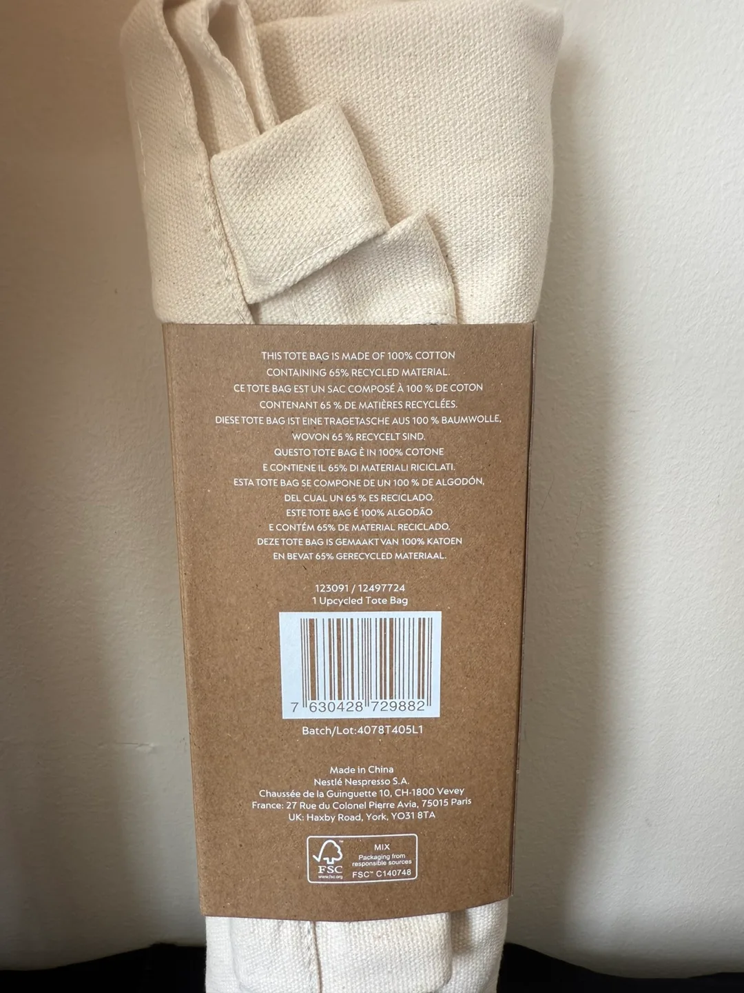 🎁 Nespresso Brand Organic Cotton Tote Bag 🆕 image indicator(2)