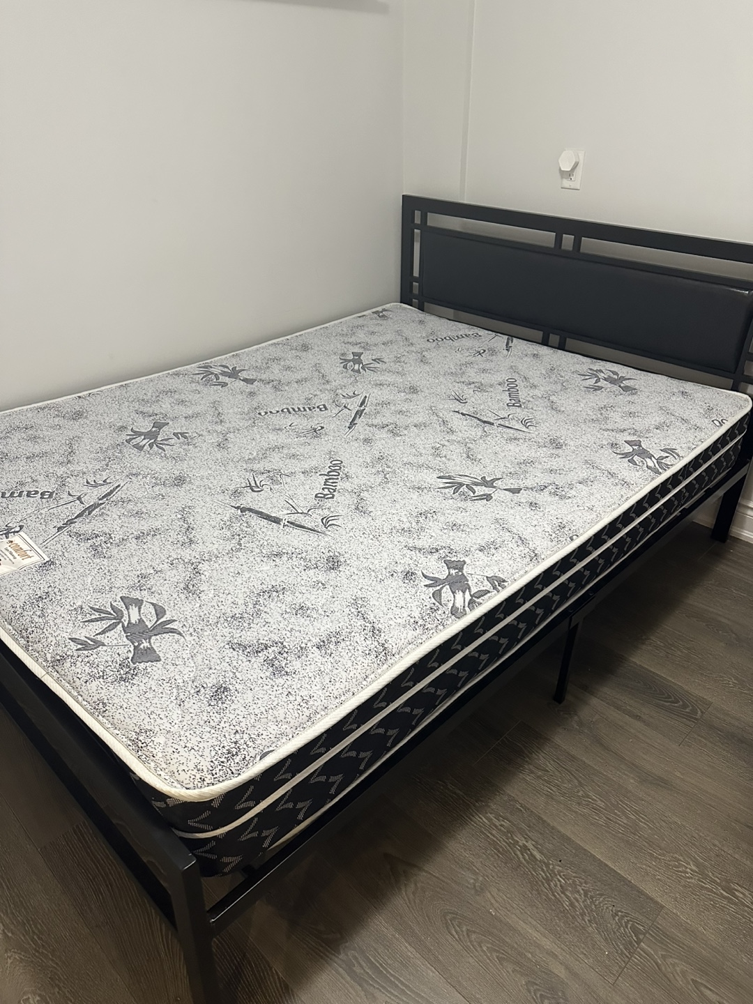 Metal Bed Frame with Headboard - Queen Size