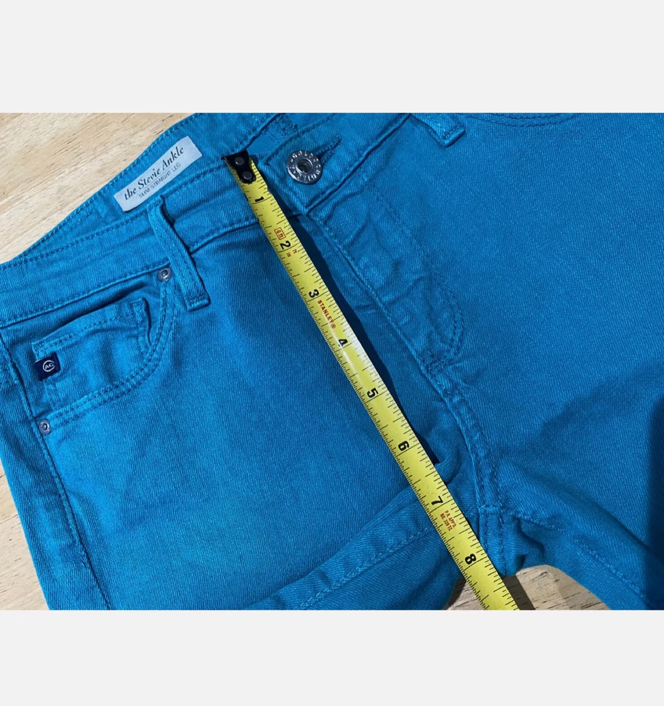 AG Jeans The Stevie Ankle Teal Size 27 image indicator(3)