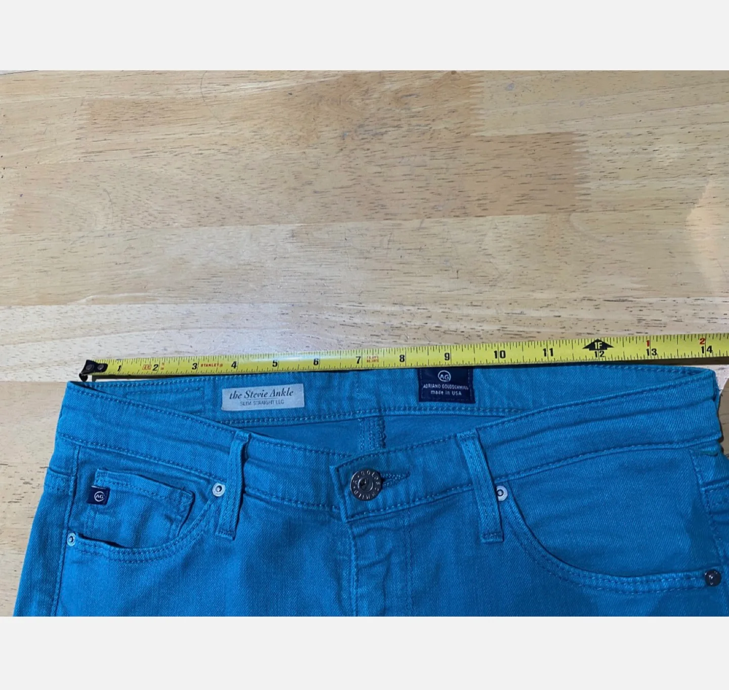 AG Jeans The Stevie Ankle Teal Size 27 image indicator(2)