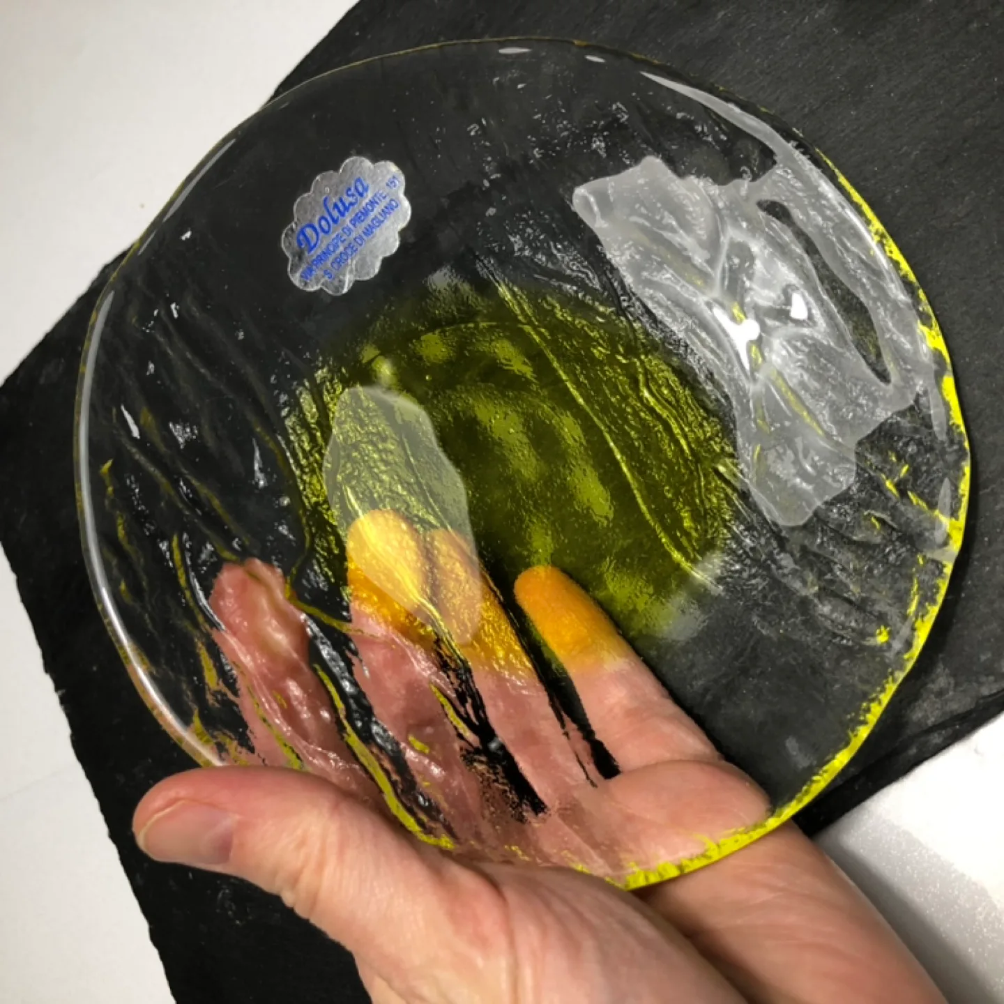 Vintage handmade art glass dish image indicator(4)