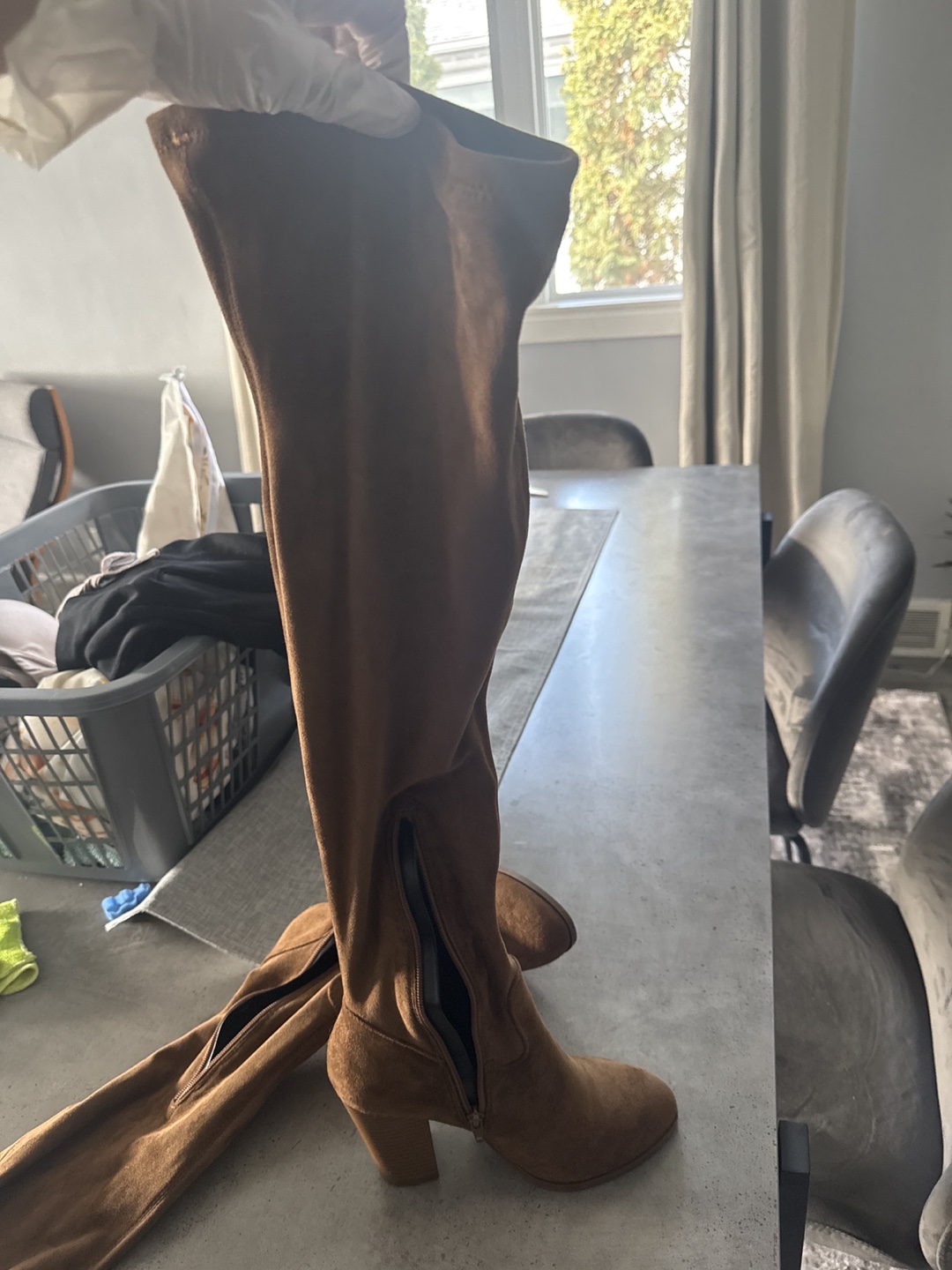 Brown Suede Over-the-Knee Boots - photo 2