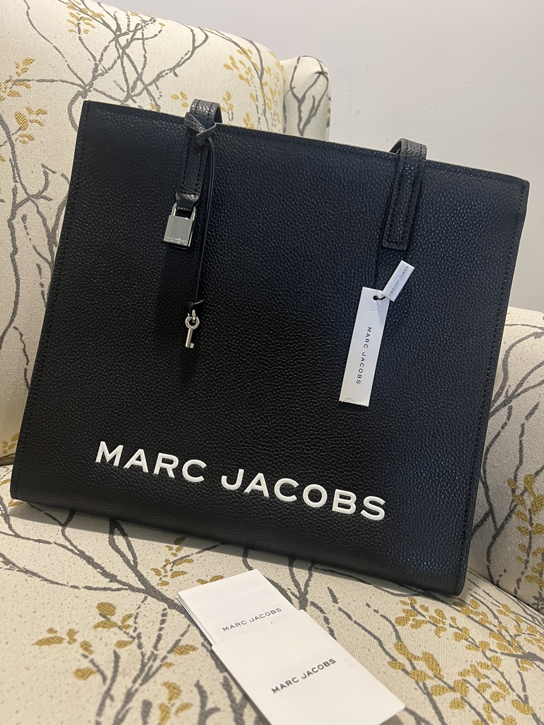 Marc Jacobs Black Leather Tote Bag