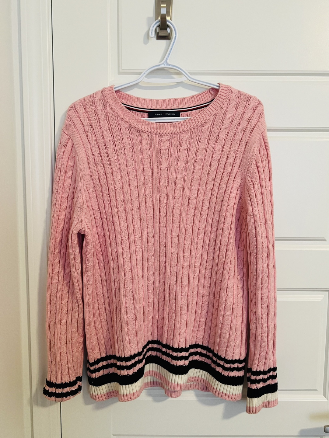 Pink Tommy Hilfiger Cable Knit Sweater