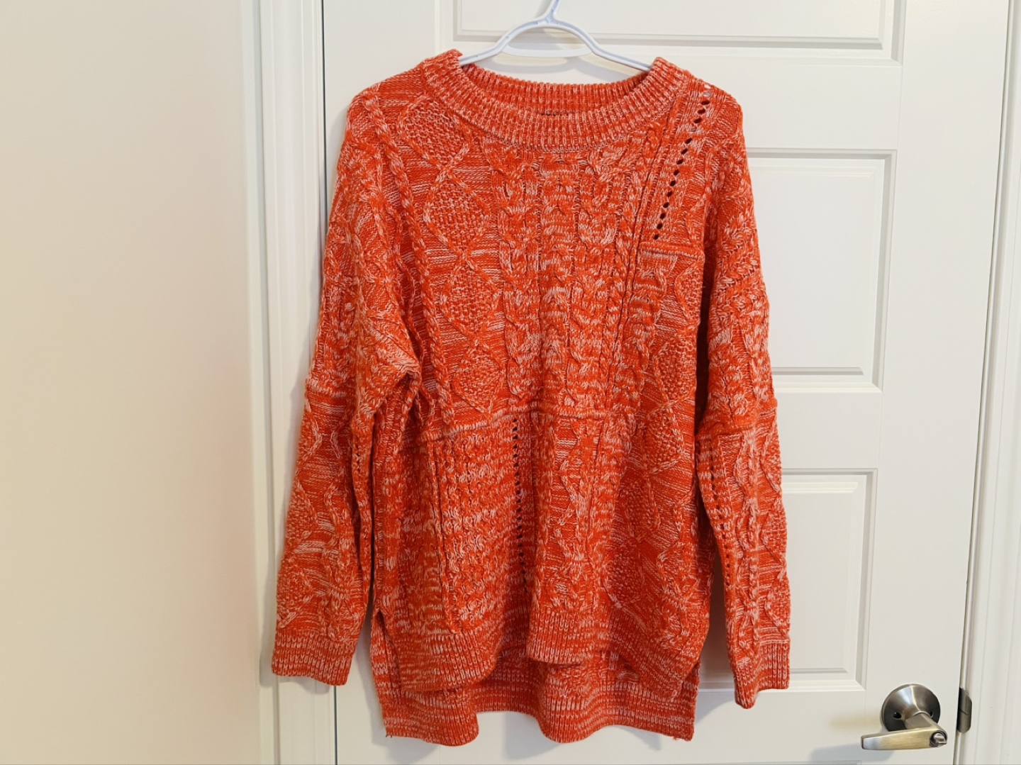 Women's coral Cable Knit Sweater - Size M - photo 2