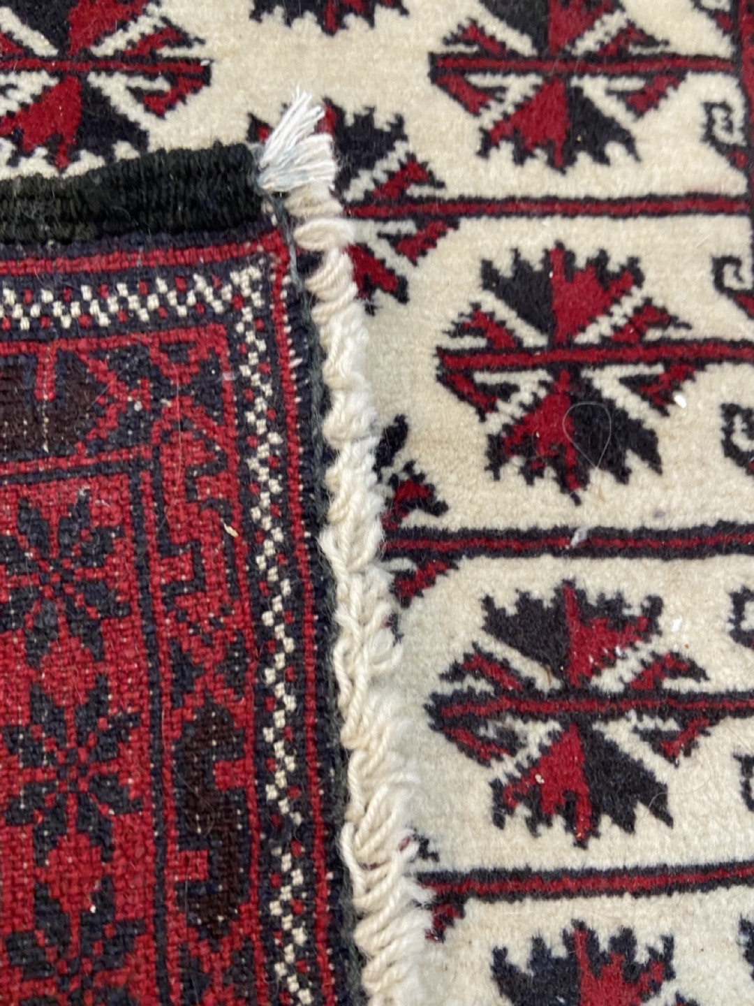 Handwoven Red and Beige Prayer Rug - photo 2