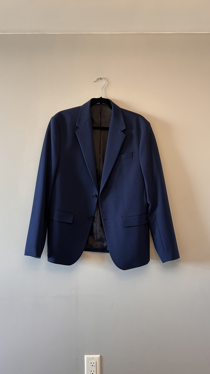 Men's ZARA Navy Blue Suit and Shirt - photo 2
