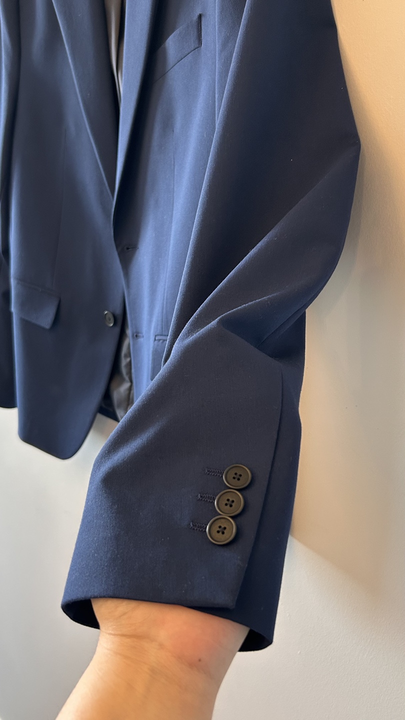 Men's ZARA Navy Blue Suit and Shirt - photo 4