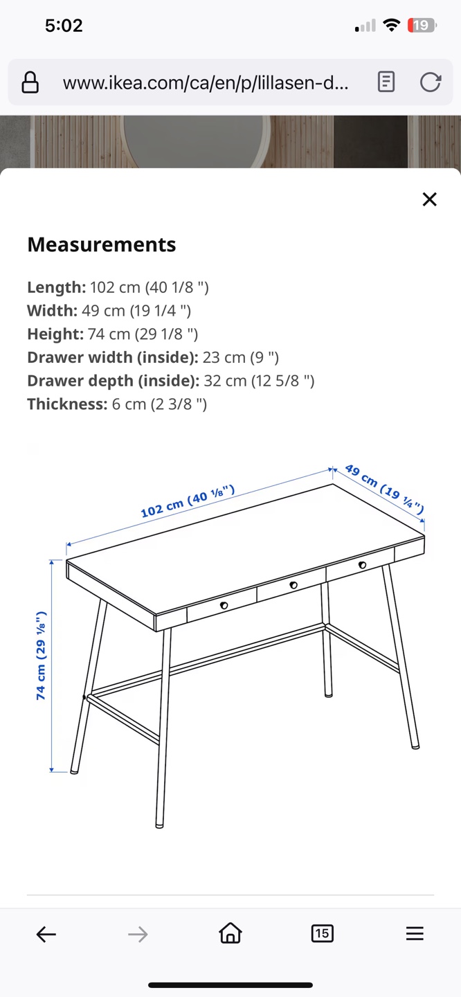 IKEA LILLASEN Desk with Three Drawers - photo 5